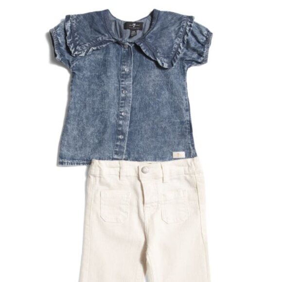 NWT  7 FOR ALL MANKIND 2pc Infant Girls Denim Set - Picture 1 of 12